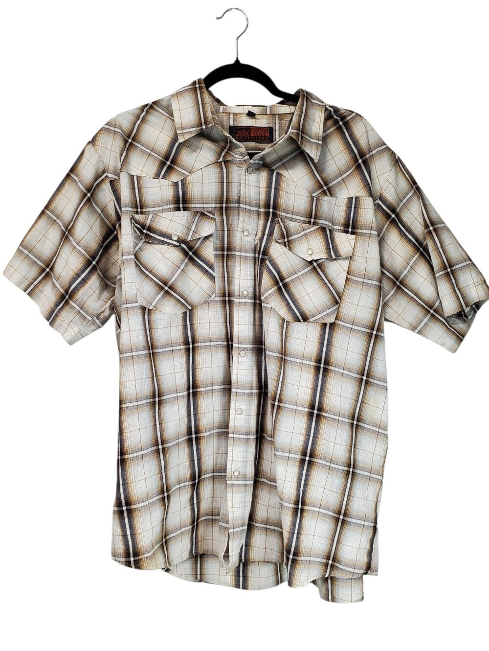 Canyon Guide Outfitters Plaid Pearl Snap Down Cowboy Shirt Size XL Blokecore Guy